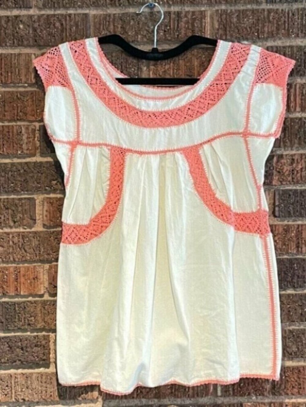 Matta Hand Crocheted Mexican Oaxaca blouse Huipil S Mi Golondrina